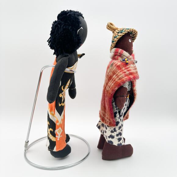 African Cloth Dolls Set – West African & Basotho Tribal Woman Vintage - Picture 7 of 13